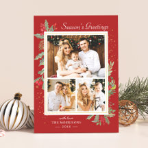 De groeten van het kerstseizoen Holly Berries 3 Fo