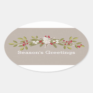 De groeten van het kerstseizoen van de feestdag Ga Ovale Sticker