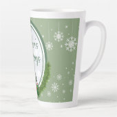 De groeten van het kerstseizoen zijn groen en wit latte mok (Rechts)