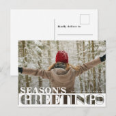 De Groeten van het moderne Fotoseizoen Kerstmis Briefkaart (Voorkant / Achterkant)