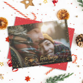 De groeten van het rode seizoen van het gouden man feestdagenkaart