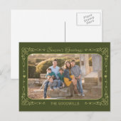 De Groeten van het seizoen Aangepaste Foto & Naam  Feestdagenkaart (Voorkant / Achterkant)