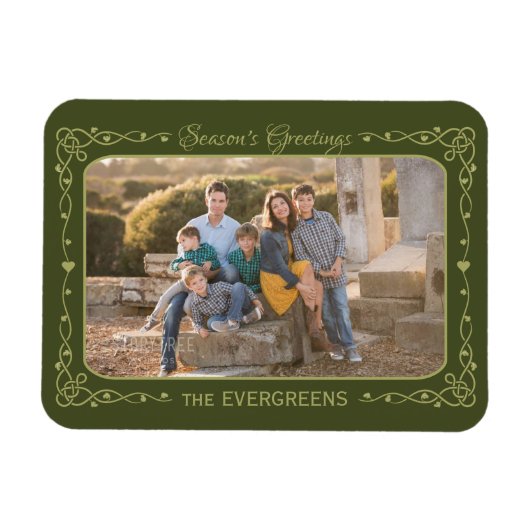 De Groeten van het seizoen Aangepaste Foto & Naam  Magneet (Horizontaal)