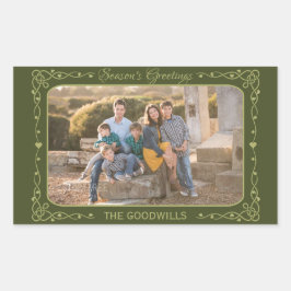 De Groeten van het seizoen Aangepaste Foto & Naam  Rechthoekige Sticker