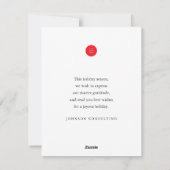 De groeten van het seizoen Eenvoudige Moderne kers Feestdagenkaart (Achterkant)