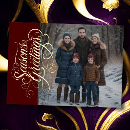 De Groeten van het seizoen en Uw Foto Folie Feestdagenkaart