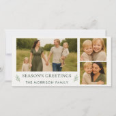 De Groeten van het Seizoen Familie Elegante Botani Feestdagenkaart (Voorkant)