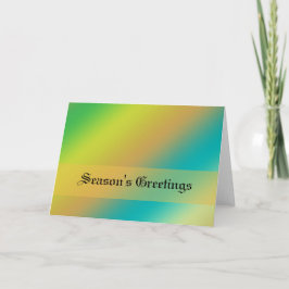 de groeten van het seizoen, geel, blauw en groen feestdagen kaart