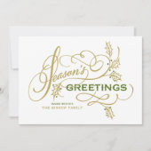 De groeten van het seizoen Kalligrafie bloeien Feestdagenkaart (Voorkant)