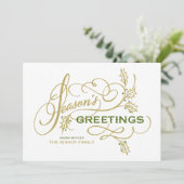 De groeten van het seizoen Kalligrafie bloeien Feestdagenkaart (Staand voorkant)