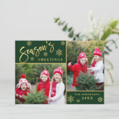 De Groeten van het seizoen Moderne 2 van de FOTO g Feestdagenkaart (Staand voorkant)
