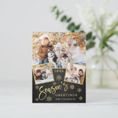 De groeten van het seizoen Moderne 3 PHOTO groet Briefkaart (Staand voorkant)