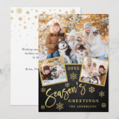 De groeten van het seizoen Moderne 3 PHOTO groet Feestdagenkaart (Voorkant / Achterkant)