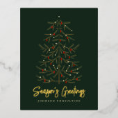 De groeten van het seizoen Moderne Eenvoudige kers Folie Feestdagen Briefkaart (Voorkant)