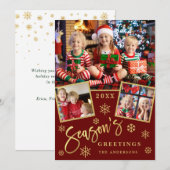 De groeten van het seizoen Moderne Manuscript 3 va Feestdagenkaart (Voorkant / Achterkant)
