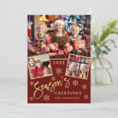 De groeten van het seizoen Moderne Manuscript 3 va Feestdagenkaart (Staand voorkant)