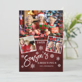 De groeten van het seizoen Moderne Manuscript 3 va Feestdagenkaart (Staand voorkant)