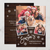 De groeten van het seizoen Moderne Manuscript 3 va Feestdagenkaart (Voorkant / Achterkant)