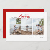 De Groeten van het seizoen Moderne Manuscript Mini Feestdagenkaart (Voorkant / Achterkant)