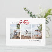 De Groeten van het seizoen Moderne Manuscript Mini Feestdagenkaart (Staand voorkant)