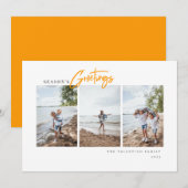 De Groeten van het seizoen Moderne Manuscript Mini Feestdagenkaart (Voorkant / Achterkant)