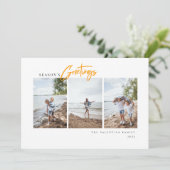 De Groeten van het seizoen Moderne Manuscript Mini Feestdagenkaart (Staand voorkant)