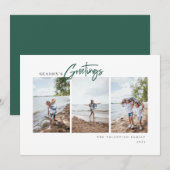 De Groeten van het seizoen Moderne Manuscript Mini Feestdagenkaart (Voorkant / Achterkant)