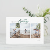 De Groeten van het seizoen Moderne Manuscript Mini Feestdagenkaart (Staand voorkant)