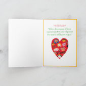 De Groeten van het seizoen over Vrede en Liefde Feestdagen Kaart (Binnen)