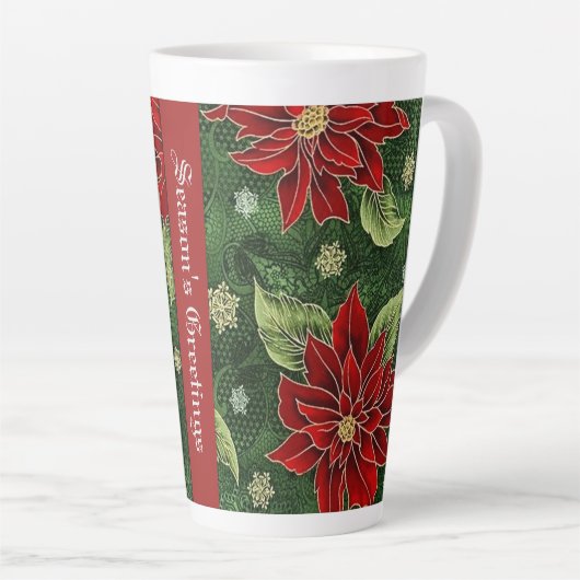 De Groeten van het seizoen Poinsettia Latte Mok (Rechterhoek)