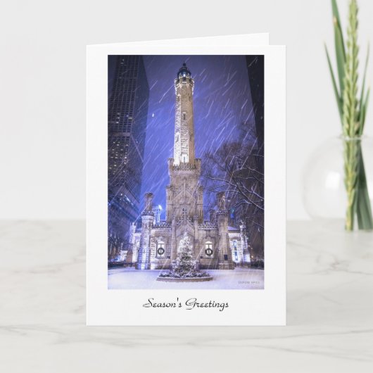 De Groeten van het seizoen van Chicago Feestdagen Kaart (Voorkant)