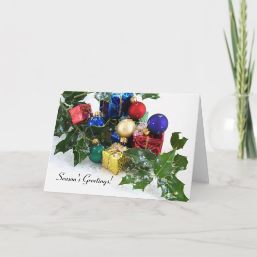 De Groeten van het Seizoen van de Decoratie van Feestdagen Kaart (Voorkant)