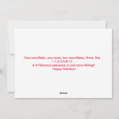 De Groeten van het Seizoen van Fibonacci Feestdagenkaart (Achterkant)