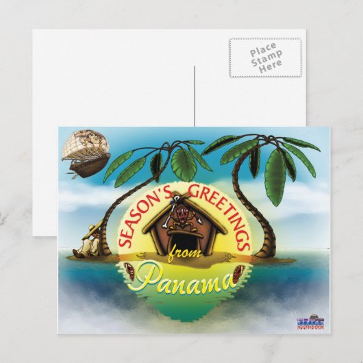 De Groeten van het seizoen van Panama Feestdagenkaart (Voorkant / Achterkant)