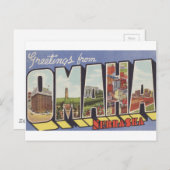 De groeten van het thema van Omaha NE Large Lette Briefkaart (Voorkant / Achterkant)
