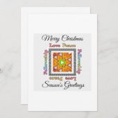 De groeten van het vrolijke kerstseizoen feestdagenkaart (Voorkant / Achterkant)