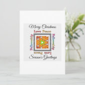 De groeten van het vrolijke kerstseizoen feestdagenkaart (Staand voorkant)