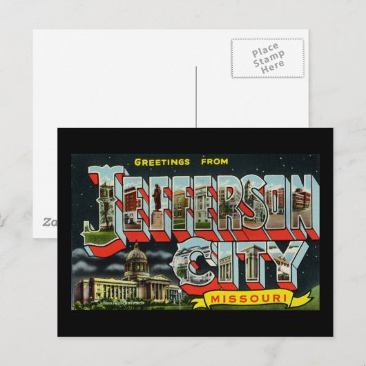 De groeten van Jefferson City Missouri Briefkaart (Voorkant / Achterkant)