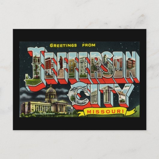 De groeten van Jefferson City Missouri Briefkaart (Voorkant)