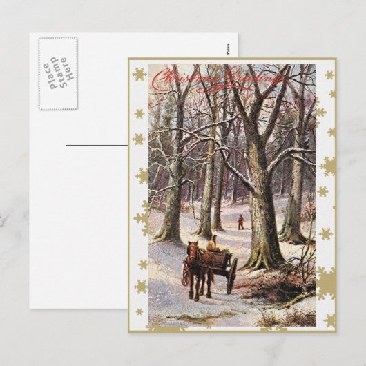 DE GROETEN VAN KERSTMIS FEESTDAGENKAART (Voorkant / Achterkant)