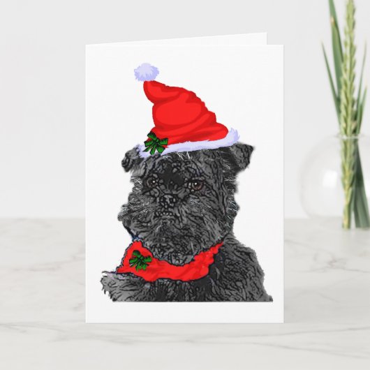 De Groeten van Kerstmis van Affenpinscher Feestdagen Kaart (Voorkant)