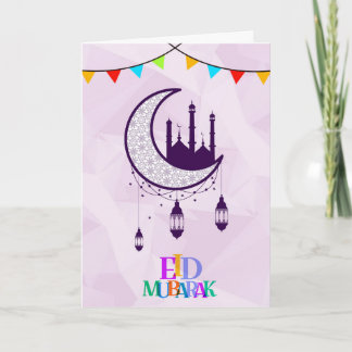 De groeten van Mubarak van Eid met kleurrijk Feestdagen Kaart