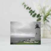 De groeten van Pemaquid Point, Maine. Briefkaart (Staand voorkant)