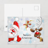 De groeten van Santa & Rudolf Season Briefkaart (Voorkant / Achterkant)