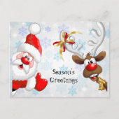 De groeten van Santa & Rudolf Season Briefkaart (Voorkant)