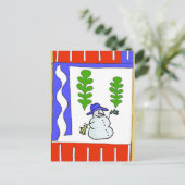 De groeten van Snowman Season Feestdagenkaart (Staand voorkant)