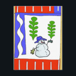 De groeten van Snowman Season Feestdagenkaart<br><div class="desc">Snowman Season's Greetings,  abstracte stijl, </div>