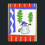 De groeten van Snowman Season Feestdagenkaart<br><div class="desc">Snowman Season's Greetings, abstracte stijl, </div>