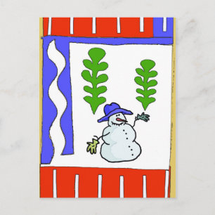 De groeten van Snowman Season Feestdagenkaart