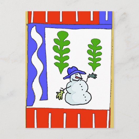 De groeten van Snowman Season Feestdagenkaart (Voorkant)